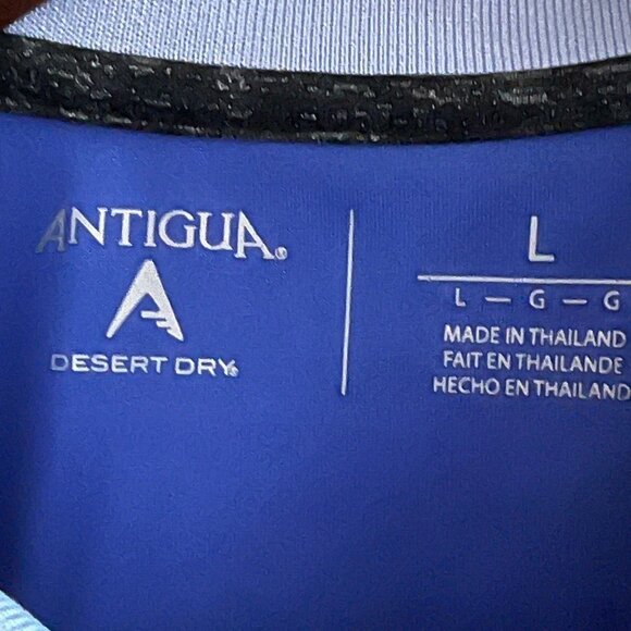 Antigua Shirt‎ Mens L Large Striped Desert Dry Golf Pullover Polo 1/4 Button Up - Picture 9 of 9
